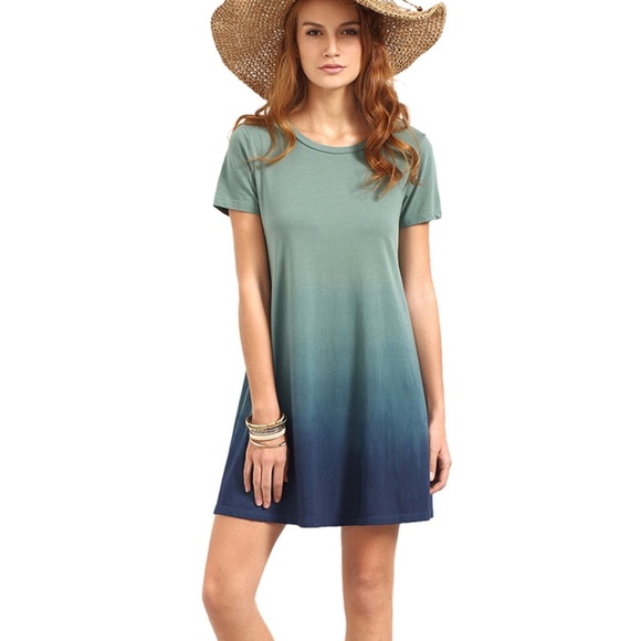 ✨ SALE Ombré Short Sleeve Tee Shirt Dress XS - 4X - Picture 3 of 4